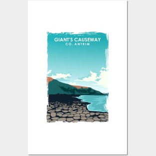 Giant's Causeway Northern Ireland Travel Poster Posters and Art